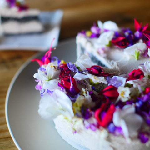 Raw Vegan Charcoal Layered Cake with Butterscotch Cream Recipe