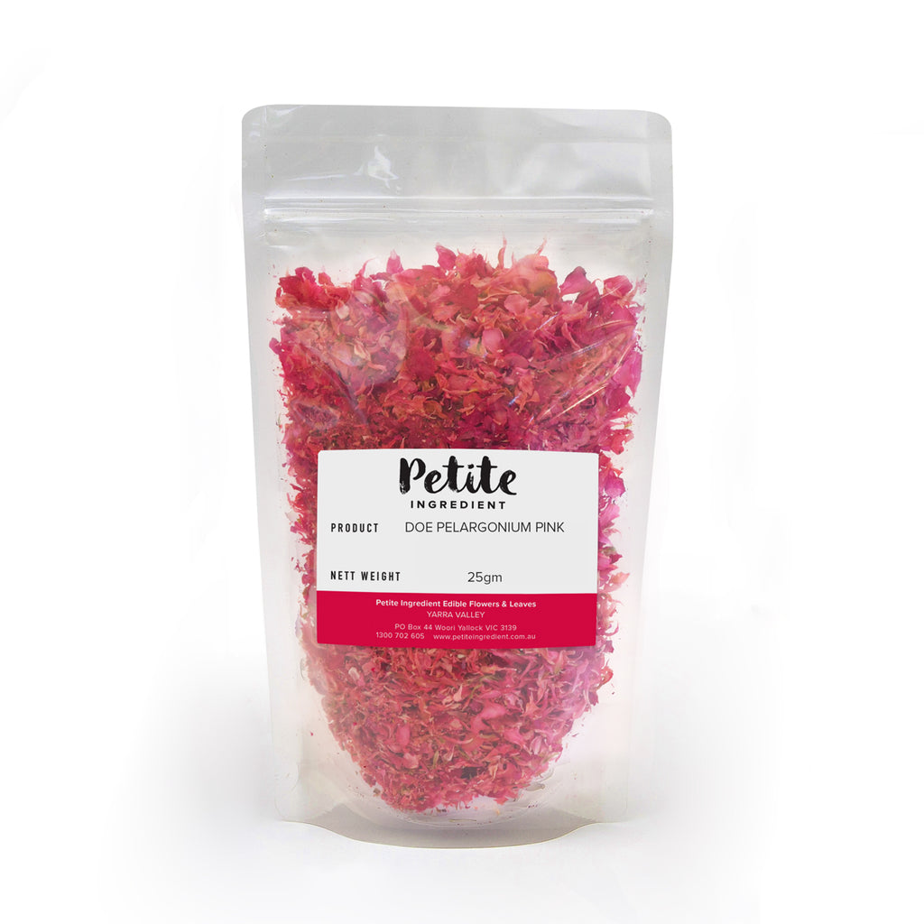 Dried Organic Edible Pelargonium Pink - Petite Ingredient